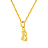 22K Gold Dual Finish "B" Initial Pendant